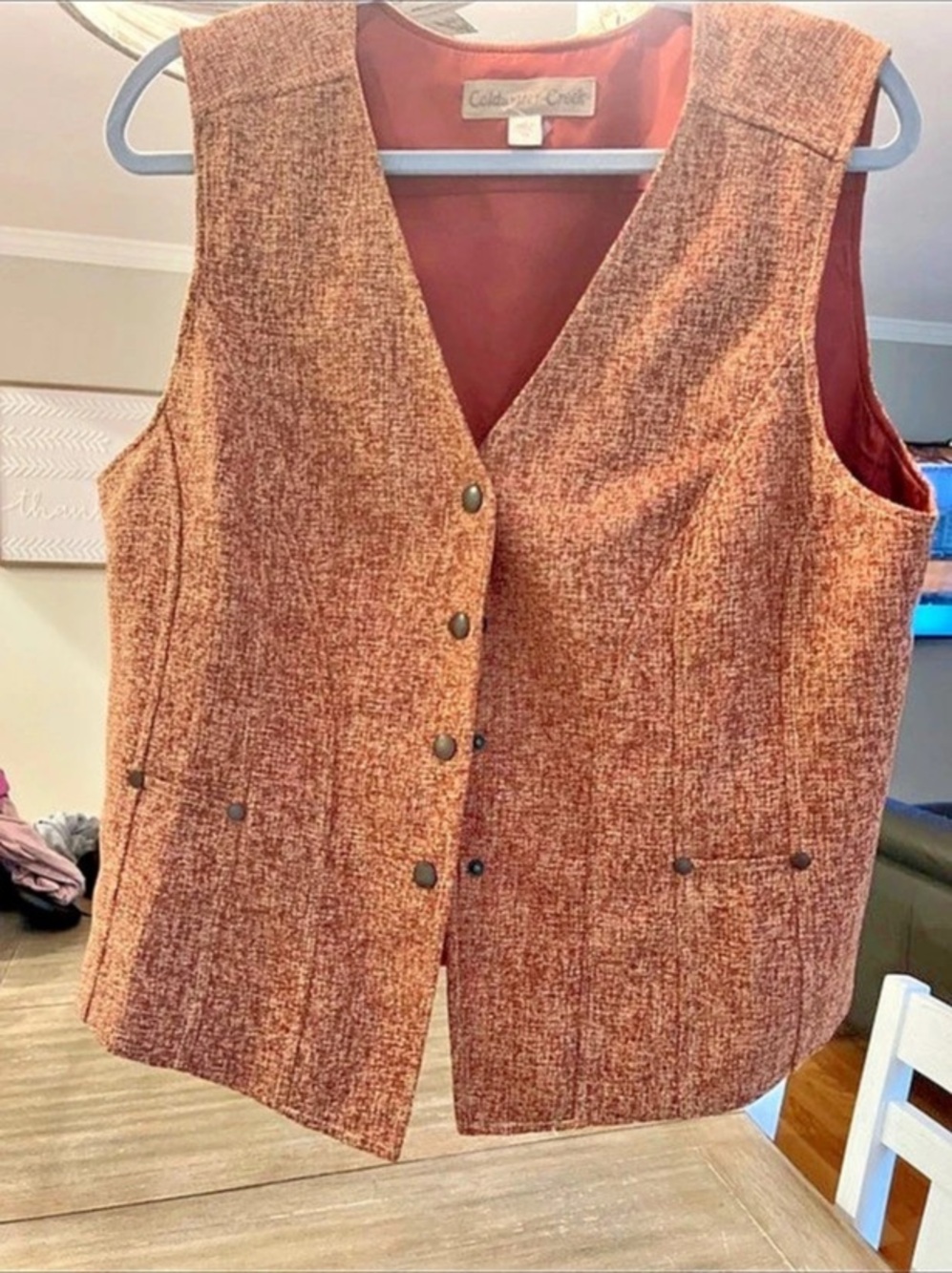 Coldwater Creek Textured snap Front Vest Size 16